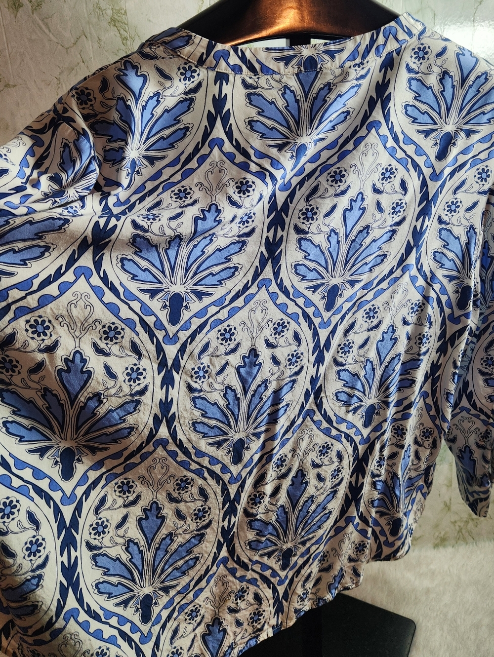 TALBOTS Plus Beautiful Blue/White Top - Picture 7 of 9